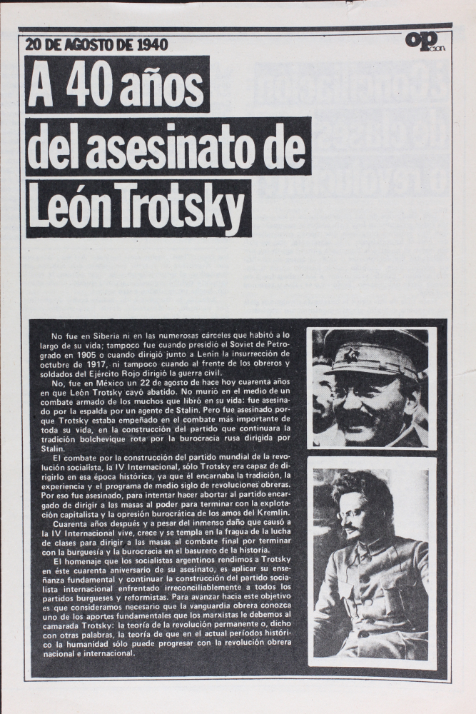 A 40 años del asesinato de León Trotsky 