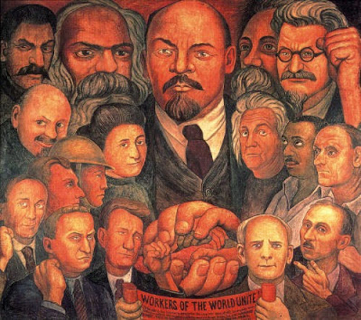 Marx, Lenin, Engels y Trotsky. Por Diego Rivera, 1933