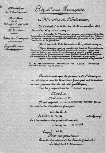 La orden de expulsión de Francia (1916)