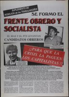 Se formó el Frente Obrero Socialista